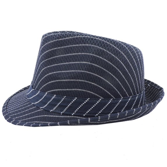 Silver Fever Thin Brimmed Stripped Fedora Hat
