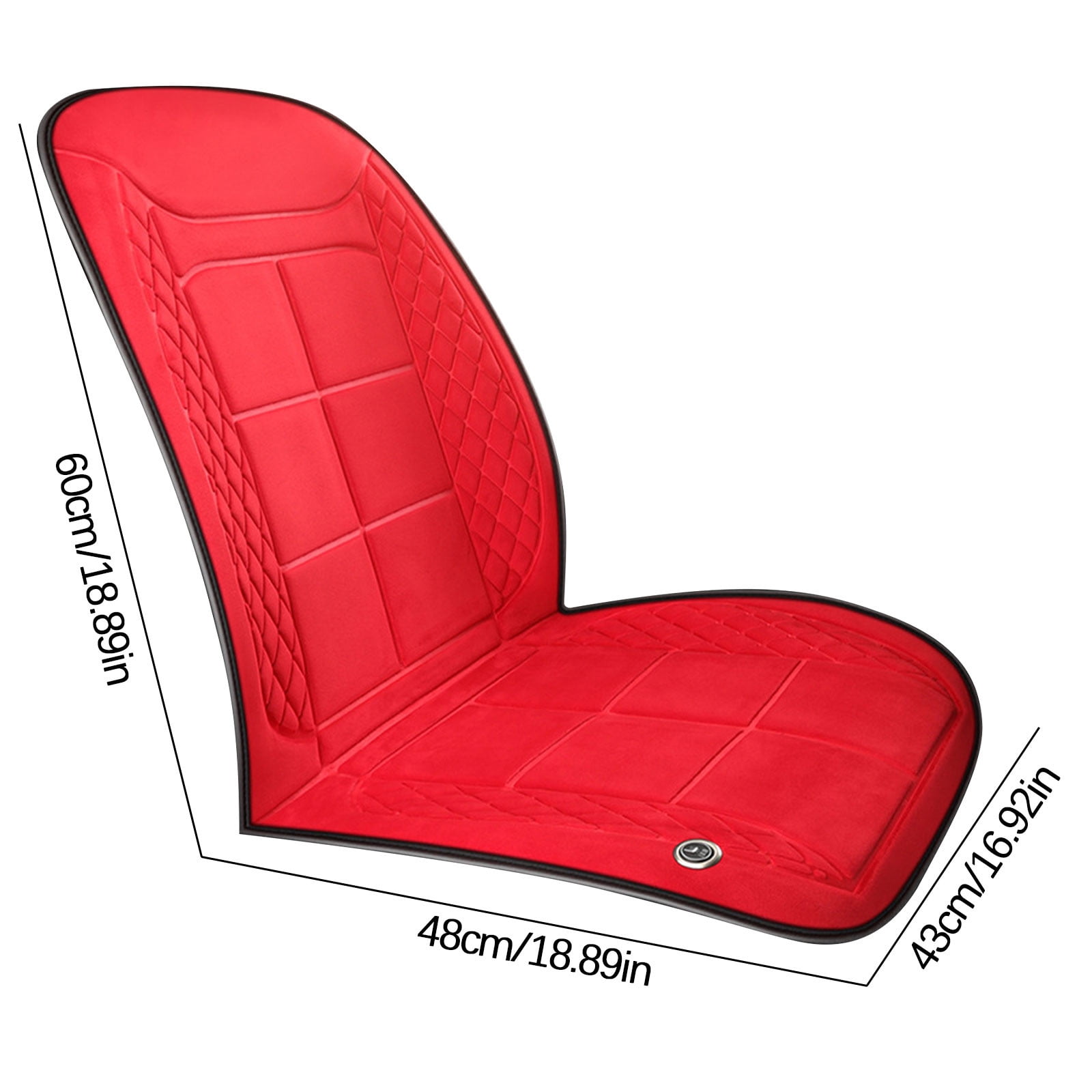 Heated Seat Cushion, Car Heating Pad with Adjustable Straps, 19x17in Quickly Heat Car Seat Warmer for Cold Weather Driving (Overheat Protection, Plush Fabric)
