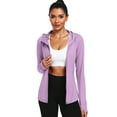 thumbnail image 2 of NELEUS Womens Hooded Athletic Jackets Workout Jacket Full Zip with Thumb Holes and Pockets,Light Purple,US Size XL, 2 of 8