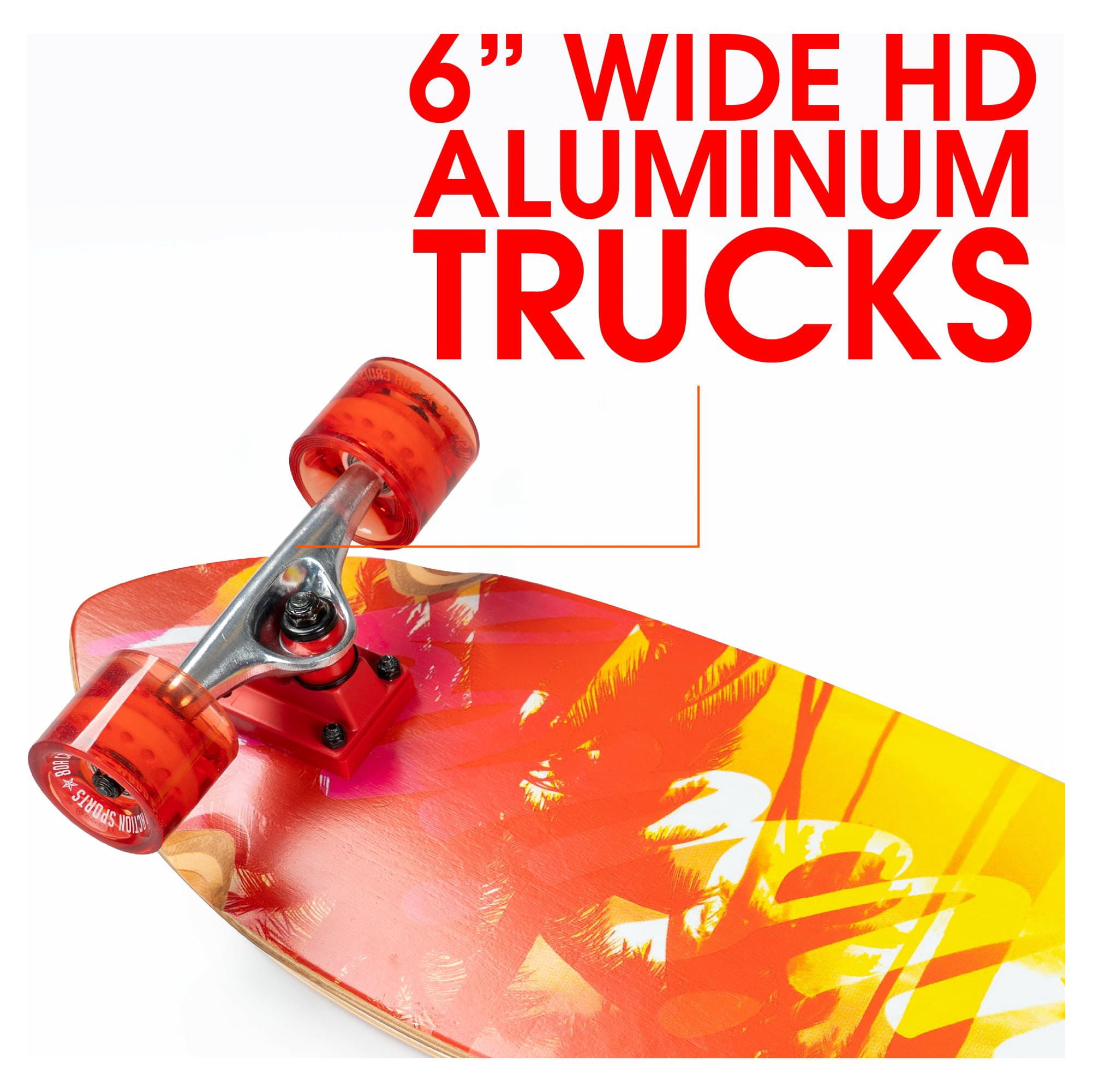 Madd Gear 32" Cruiser Complete Skateboard Maple Deck Smooth 62mm Wheels Fast ABEC 7 Bearings
