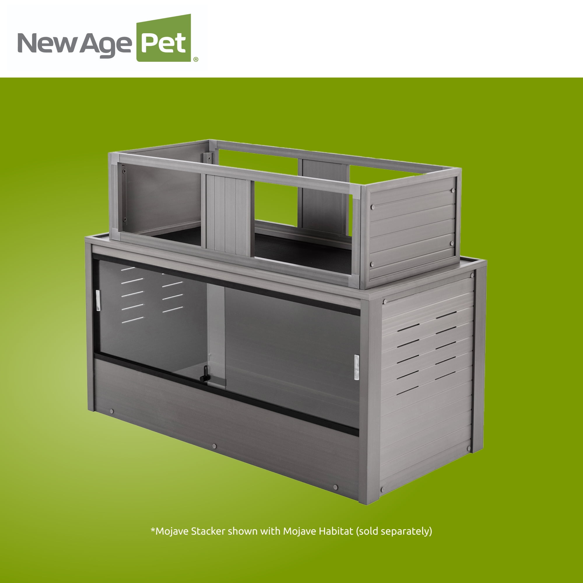 New Age Pet® ECOFLEX® Mojave Reptile Habitat Stacker in Medium 36" Grey for Lighting