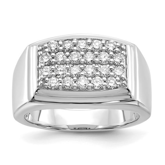 Auriga Fine Jewelry 10K White Gold Lab Grown Diamond VS/SI GH, Men's Ring Size 10