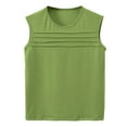 thumbnail image 1 of Posijego Débardeurs Sans Manches pour Filles Col Rond Plissé Chemises Décontractées Tops d'Été Amples Couleur Unie, 1 of 3