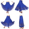 thumbnail image 2 of Falda de baile flamenco con lentejuelas full swing falda de malla traje de vals royal blue Sunnimix vestido de la falda de la danza de salón, 2 of 8