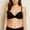 Black, variant on Lightly Padded, Underwire Support Satin Lace Trim Bra 38C