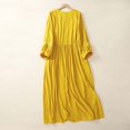 thumbnail image 7 of gljltg Women's Cotton Linen Lightweight Short Sleeve Round Neck Dress with Elastic Waist – Breathable Summer Beach Travel Casual Style for Women, 7 of 7