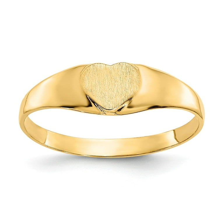 Gold heart shop signet ring