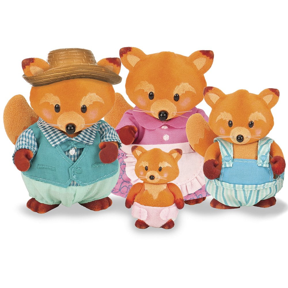 Lil Woodzeez Tippytail Fox Family in Cares A Lot  Kindergarten Figure Set 
