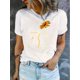 thumbnail image 1 of Women's Fashion Casual T-Shirt with Creative Cat and Sunflower Print, Round Neck, Short Sleeve, Comfortable Summer Top, Polyester and Spandex Blend, Machine Washable, 1 of 6