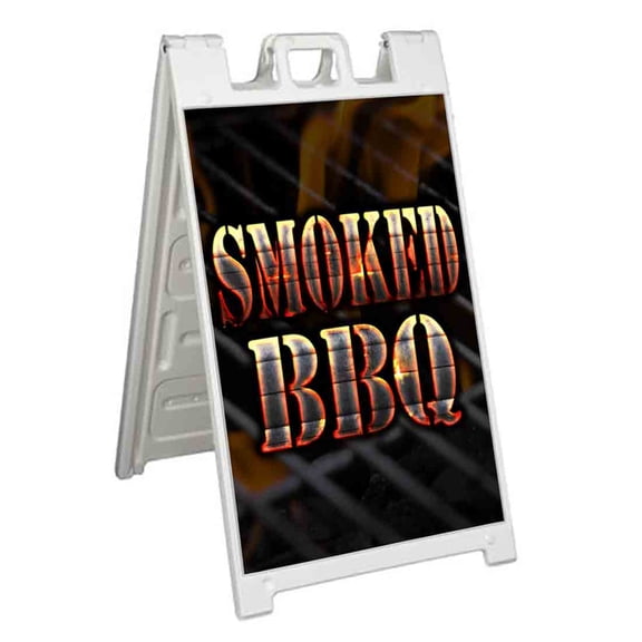 Smoked BBQ (24" X 36") Standard A-Frame Signicade, Includes Decal Applied To Stand