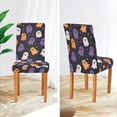 thumbnail image 3 of Yayeee 4 Pack Dining Chair Covers Stretch Parson Chairs Slipcovers Seat Protector, Orange Halloween Ghosts, 3 of 6