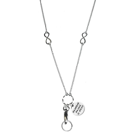 Hidden Hollow Beads "She Believed She Could So She Did" Charm Lanyard - Fashion Lanyards For Women - Cute Lanyard With ID Holder – Fashion Lanyard Badge Holder – Work Badge Necklace