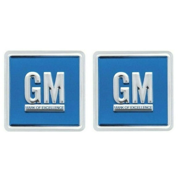 GM Emblem Door Decal Set Embossed Blue 1967-74 Camaro Nova Impala Firebird