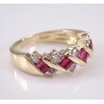 thumbnail image 2 of Lakshya Jewel LLC 2Ct Baguette Cut Pink CZ Wedding Band Ring 14k Yellow Gold Plated, 2 of 3