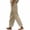 Khaki, variant on Wensltd Women Summer Pants Casual Striped Printed Trousers Elastic Waist Pockets