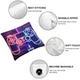 thumbnail image 6 of Gamer Throw Pillow Case, Pillow Cover Set of 2 Video Game Neon Sign Square Case Decorative Cushion Home Sofa Chair Car for Boys Bedroom Playroom (Retro Game Neon), 6 of 7