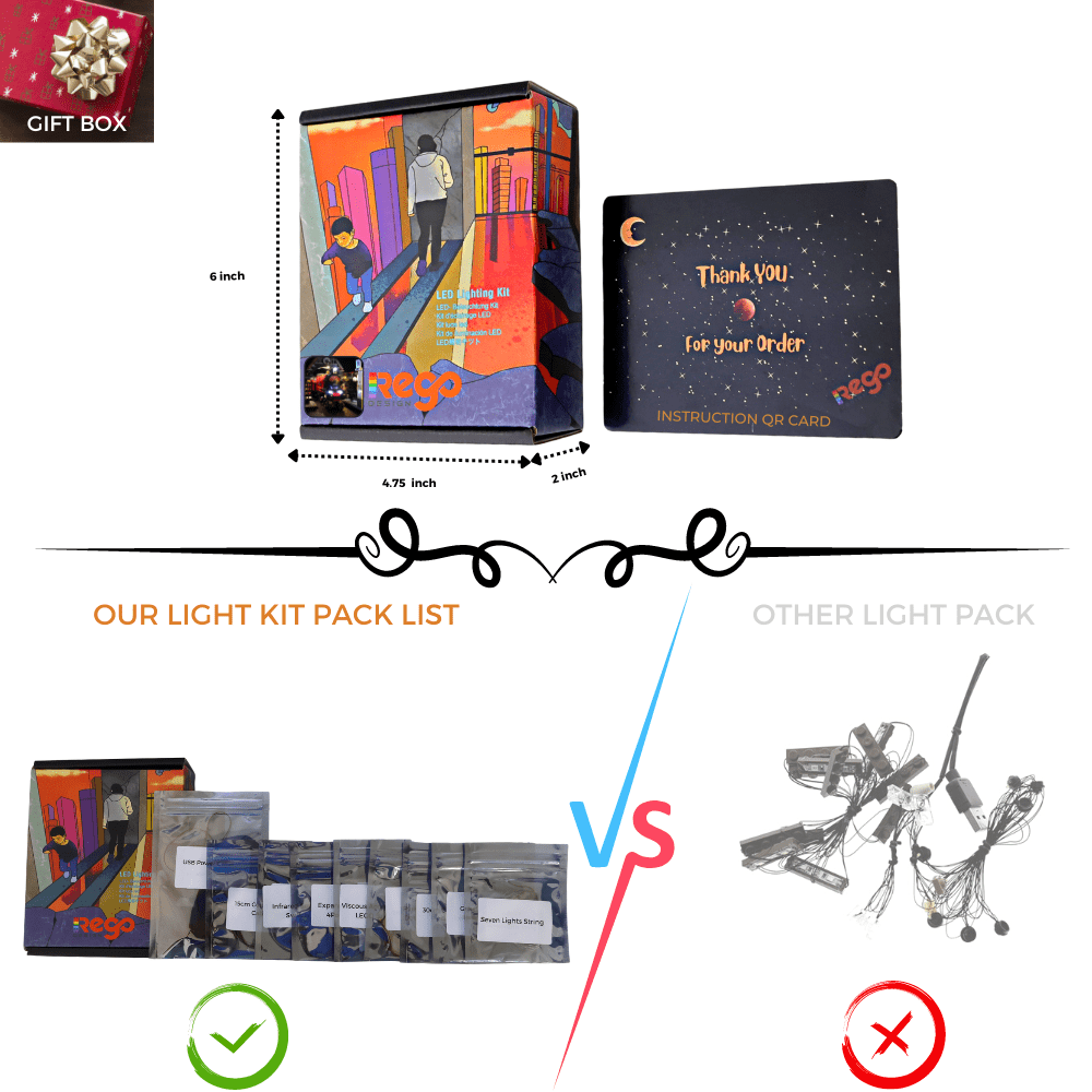 Rego Design IR Switch Lighting Set for Hogwarts Express Building Blocks Model, Light Kit Compatible with Lego 75955 (Not Include the Building Set)