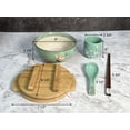 thumbnail image 6 of Ramen Bowl Japanese Crane Design Kamameshi Style Green Ceramic Rice Bowl Noodle Bowl with Bamboo Lid Tray Chopsticks, 24 fl oz Bowl, Home Living Gift Idea, Bowl for Udon, 6 of 6