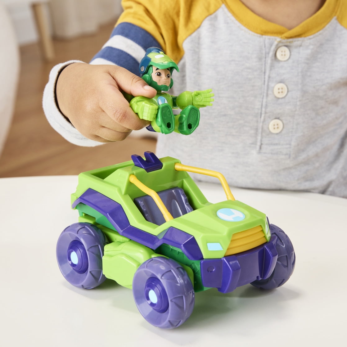 Marvel Iron Man and his Awesome Friends Iron Hulk 2-In-1 Mech Suit & Vehicle Set for Kids Ages 3 and up