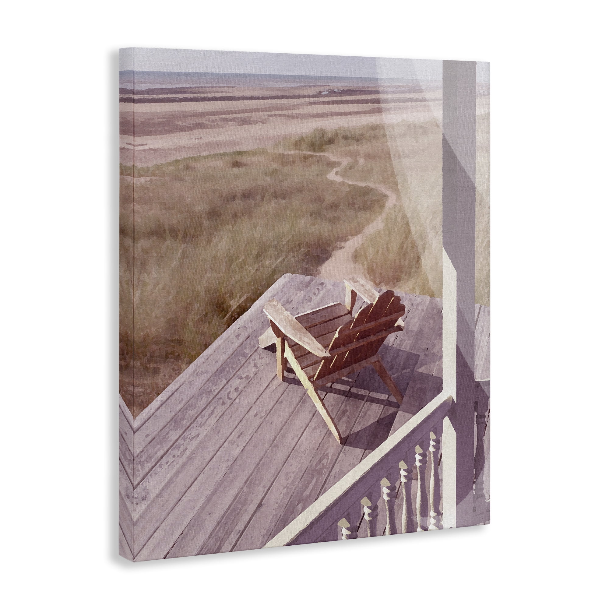 Stupell Industries Hamptons Beach Porch Landscape Painting Gallery Wrapped Canvas Art Print Wall Art, 16 x 20