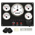 thumbnail image 2 of Boat Gauge Panel, 5 Dash Gauge Set, Tachometer, Fuel Level, Water Temperature, Oil Pressure, Voltmeter, 12V Marine Dashboard for Engine Generator RV Yacht Machinery, 2 of 7