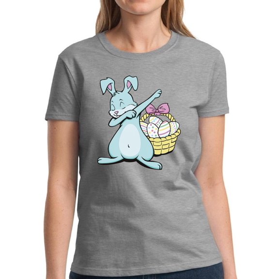 Easter Shirts for Women - S M L XL 2XL 3XL - Dabbing Easter Bunny Graphic Tee