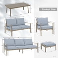 thumbnail image 7 of 7 Piece Aluminum Patio Furniture Set, Outdoor Sectional Sofa with Ottomans and Coffee Table, Garden Conversation Set with Armchairs, 7 of 7