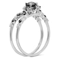 thumbnail image 3 of Dazzlingrock Collection 1.10 Carat (ctw) 14K Black And White Diamond Bridal Halo Engagement Ring Set 1 CT, White Gold, Size 7.5, 3 of 4