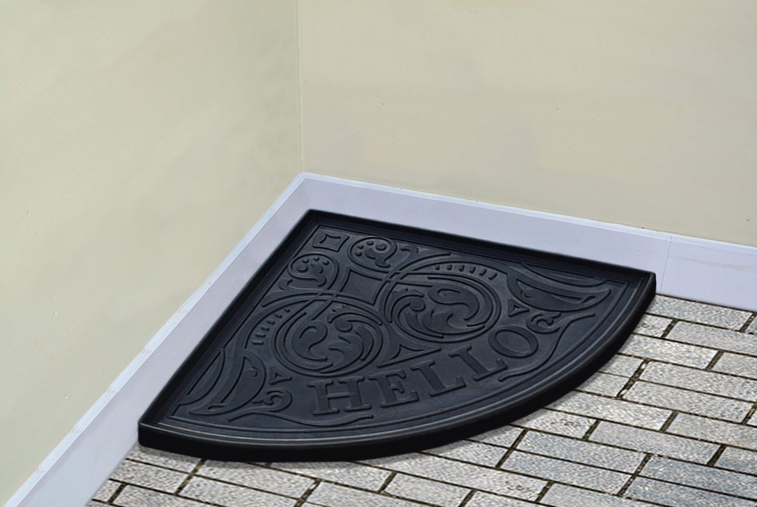 Hello Triangle Heavy Boot Tray-Water Resistant Rubber Utility Shoe Mat 21.6"x21.6" for Indoor and Outdoor Use in All Seasons Multi-Purpose Boot Tray Mat for Entryways