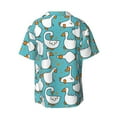 thumbnail image 2 of Xecao offers the Cartoon Funny Goose for Men's Casual Short-sleeved Shirt, a button-up collared shirt with a pocket, perfect for beach vacations and yacht travel in the XX-Large size., 2 of 7