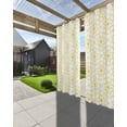 thumbnail image 3 of Yellow Flower Outdoor Curtains for Patio, Retro Tribal Art Abstract Monochrome Texture Privacy Drapes Grommet Waterproof Outside Curtains for Porch/Cabana/Balcony 54"x 84", 1 Panel, 3 of 9