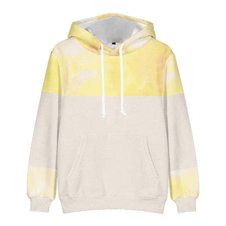 

MLFU Adult Stitching Pullover Sweatshirt with Drawstring Warm Regular Costume For Boys