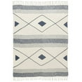 thumbnail image 4 of 60" X 50" Red Woven Cotton Striped Throw Blanket with Fringe, 4 of 5