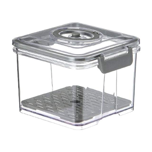Ohufall Vacuum Sealed Food Storage Container For Home Kitchen Transparent Water Draining Airtight Jar With Timer Lock For Freshness And Freezing Food Storage Containers With Lids