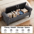 thumbnail image 5 of ATOMSPACE 51.5''W Bedroom Storage Bench, Modern Corduroy Upholstered Bench with Rolled Arms for Entry way, Dark Gray, 5 of 14