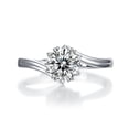 thumbnail image 3 of Kalapi Jewel 14K White Gold Plated Round Brilliant Cut 1.3 Ct Moissanite Engagement Ring – Delicate Solitaire Bypass Ring for Women – Prong Set Wedding Jewelry for Anniversary & Gifting, 3 of 4