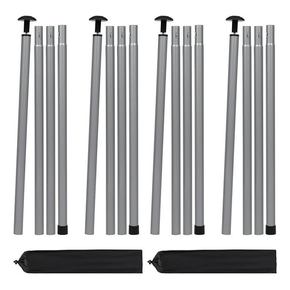 Thickened Telescoping Tent Poles Set of 4, 82in Adjustable Collapsible Iron Heavy Duty Camping Tarp Poles for Canopy, Rain Awning, Shelter, Backpacking Hiking, 4 Sections
