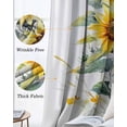 thumbnail image 3 of Sunflower Blackout Curtains for Bedroom Living Room Darkening Curtains 90 Inch Spring Yellow Botanical Vintage Floral Black Out Window Curtain Privacy Window Treatment Grommet Drapes 52"x90"x2, 3 of 9