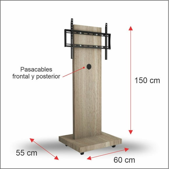 Soporte de Pantalla en Pedestal con Ruedas Aries Acacia Aries Acacia