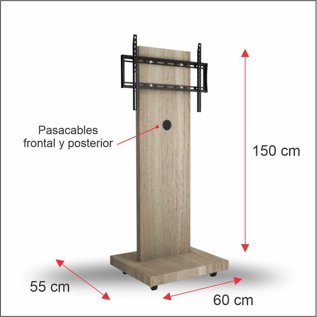 Soporte de Pantalla en Pedestal con Ruedas Aries Acacia Aries Acacia