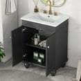 thumbnail image 2 of 24inch Bathroom Vanity with Single Top Sink, Freestanding Modern Bathroom Storage Cabinet With 2 Drawers & 2 Doors, Single Sink Vanity For Small Space Home, 2 of 9