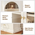 thumbnail image 5 of 71" Arched Kitchen Cabinet, Glass Door Display and Tall Storage Cabinets with Drawers, Modern Pantry for Dining Room or Living Room, White with Gold Handles, 3 of Set, 5 of 10