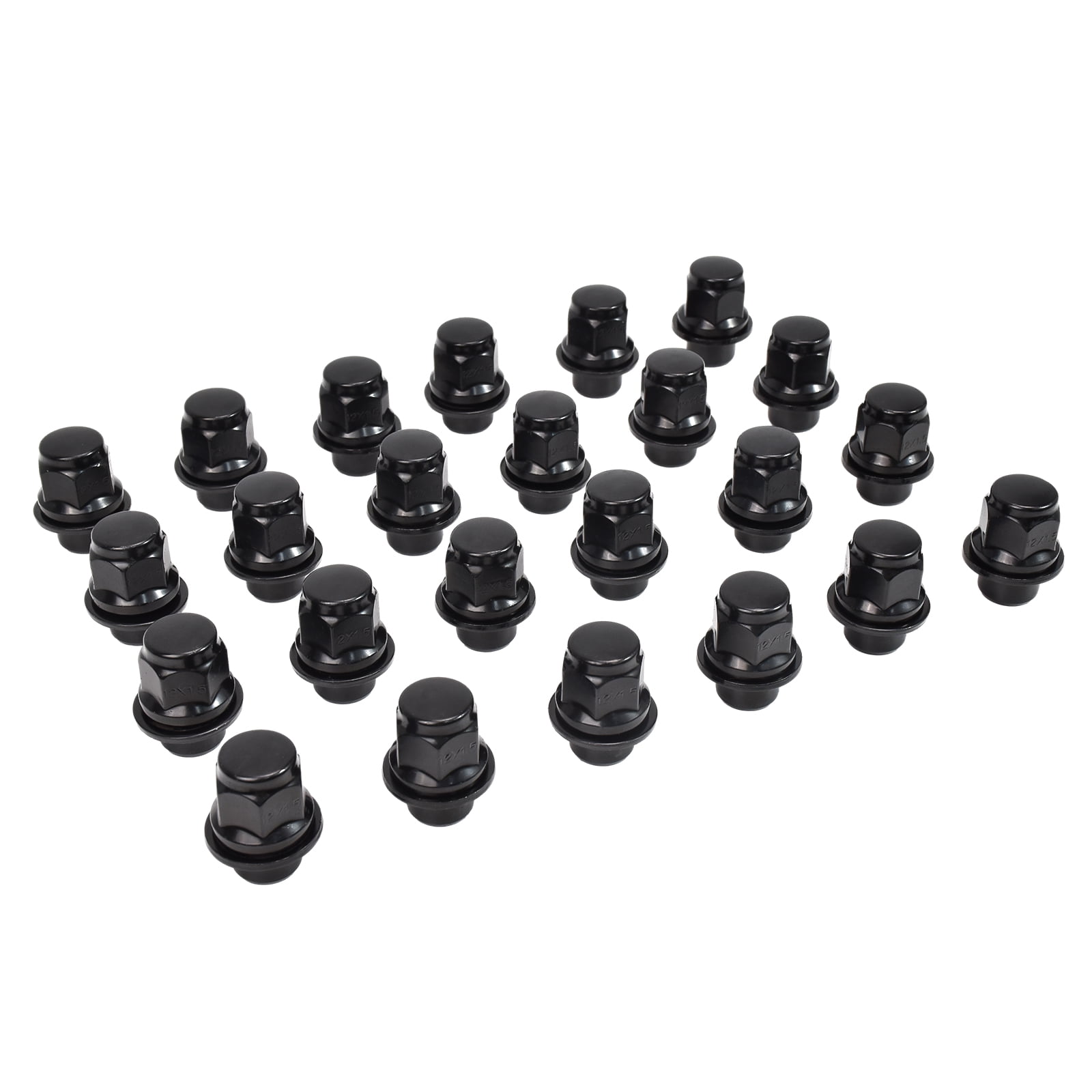 Hex Autoparts (24PCS) 12x1.5 Black Mag Lug Nuts Seat Washer fits Toyota/Lexus 4Runner FJ Tacoma