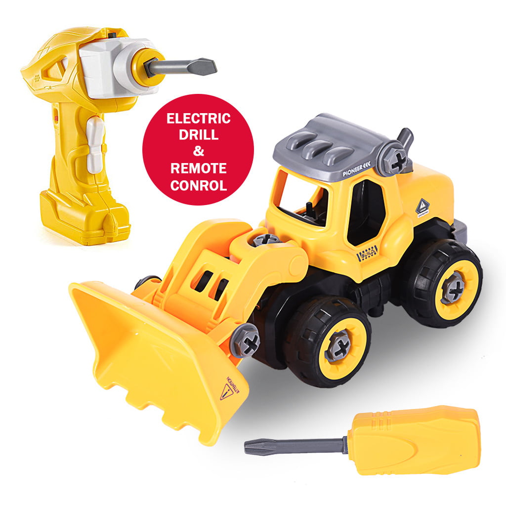 DIY Excavator Take Apart Toys-With Electric Drill-Converts To Remote Control Car 
