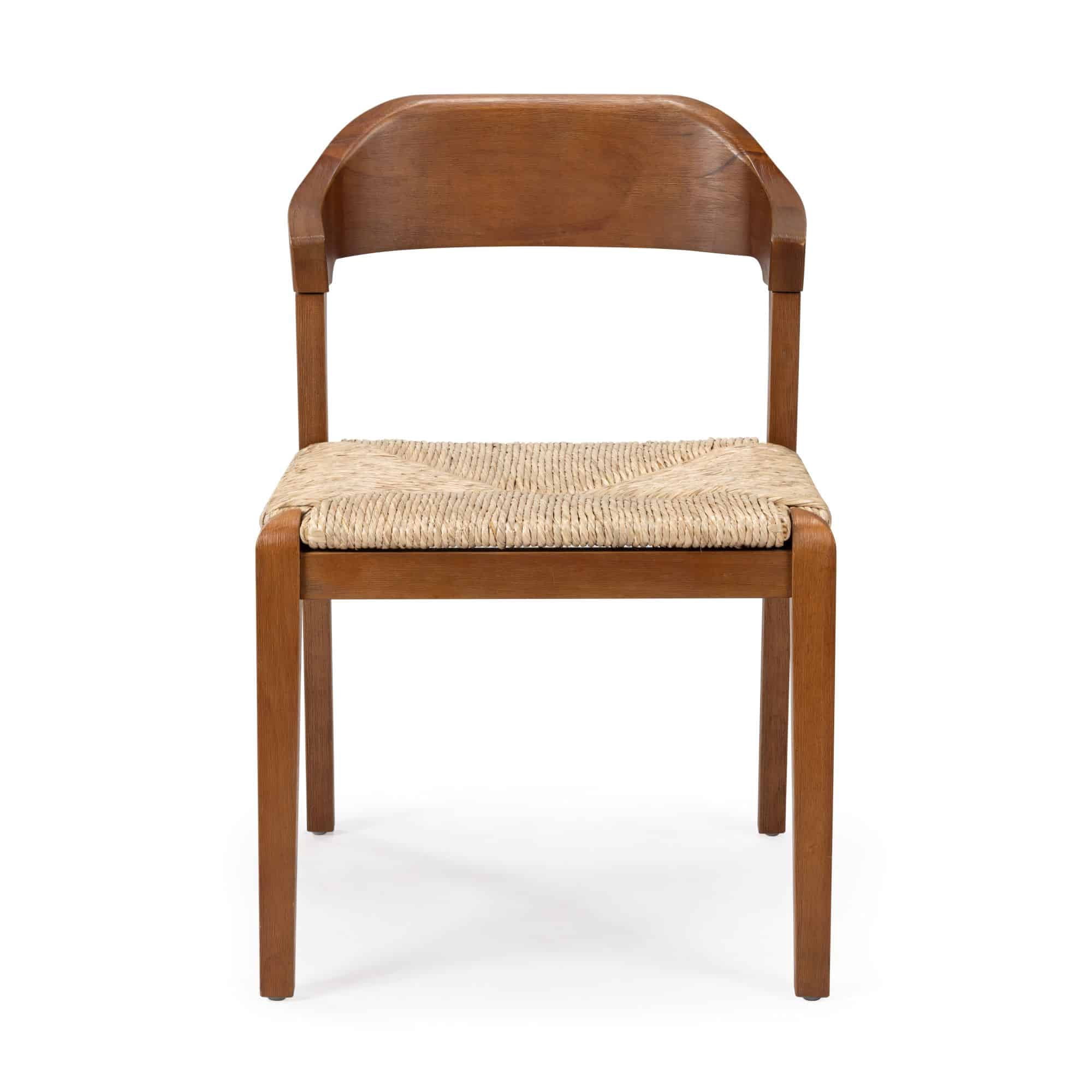 Rasmus Dining Rush Side Chair - Chestnut Wire-Brush Finish