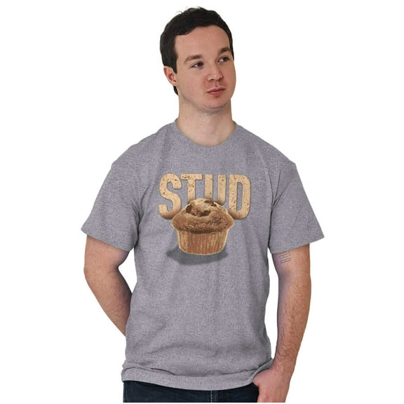 Funny Joke Stud Muffin Food Pun Men's Graphic T Shirt Tees Brisco Brands S