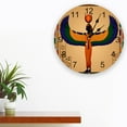 Egyptian Goddess Round Wall Clock for Home Decor Living Room No Ticking