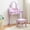 Violet, variante sur Bingirl'Ensemble de Coiffeuse : Miroir, Tabouret, Table de Maquillage Princesse en Bois pour Jeu de Rôle Ensemble de Beauté