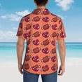 thumbnail image 4 of Gukieu Cartoon Meat Print Men's Short-sleeved Shirts, Button-down Lapel Hawaiian Shirts, T-shirts, Beach Vacation Summer Casual Wear,XX-Large, 4 of 7