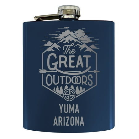 

Yuma Arizona Laser Engraved Explore the Outdoors Souvenir 7 oz Stainless Steel 7 oz Flask Navy